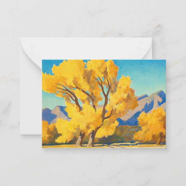 Carte De Correspondance Desert Cottonwoods, Arizona par Maynard Dixon (Devant)