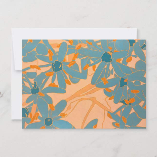 Carte De Correspondance Design de feuille contemporain pêche (Devant)