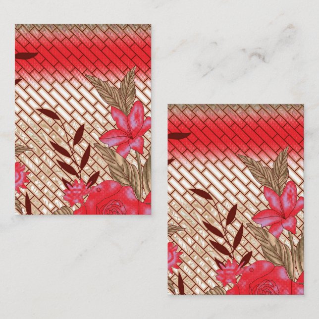 Carte De Correspondance Design de tissu complexe avec motifs floraux (Devant / Derrière)