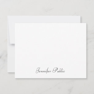 Carte De Correspondance Design simple Elégant Nom du script à la main Text