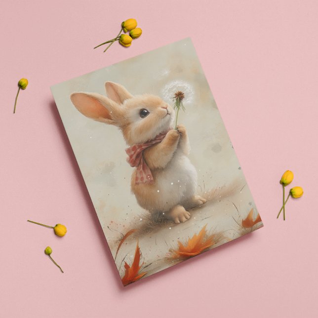 Carte De Correspondance Désolé pour votre perte, lapin avec pissenlit (Créateur téléchargé)