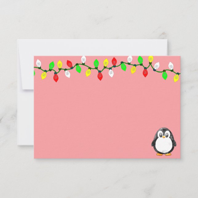 Carte De Correspondance Dessin animé de pingouin mignon Noël personnalisé (Devant)