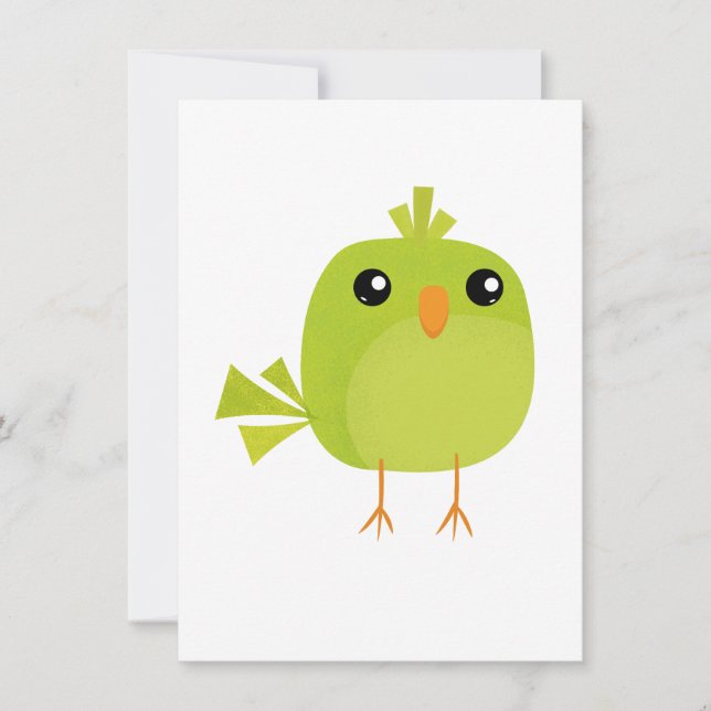 Carte De Correspondance Dessin animé d'oiseau vert   (Devant)