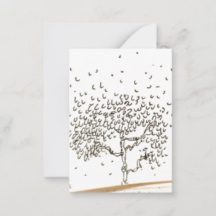 Carte De Correspondance Dessin d'arbre de dessin animé avec feuilles qui t