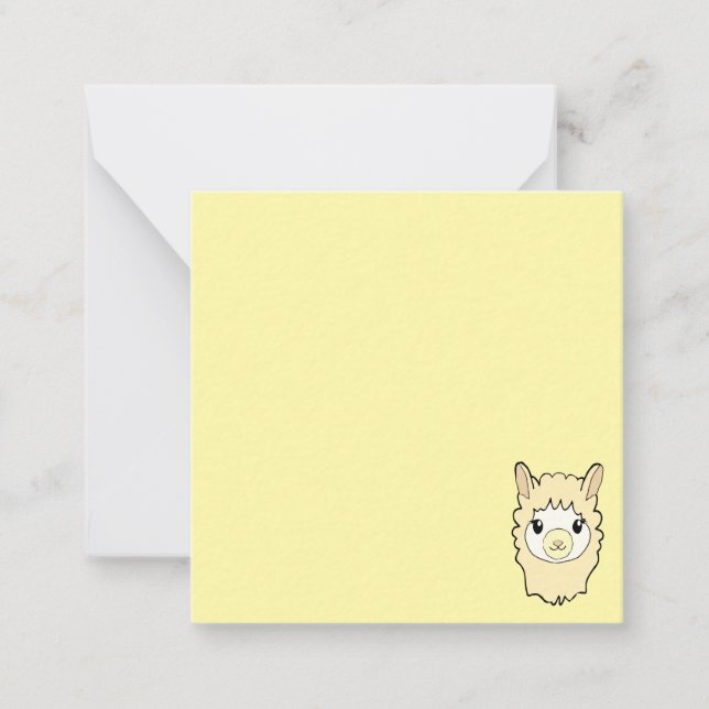 Carte De Correspondance Dessin de lama mignon (Devant)