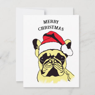 Carte De Correspondance Dessin de Noël de Bulldog