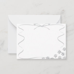 Carte De Correspondance Dessin de ruban aux empreintes de pattes de chiot