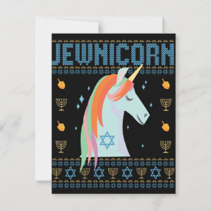 Carte De Correspondance Dessin humoristique pour Hanukkah, fête juive laid