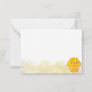 Carte De Correspondance Dessin mignon de muffin de maïs à l'aquarelle vie