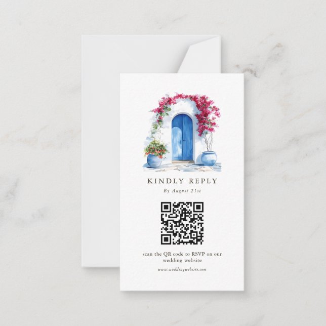 Carte De Correspondance Destination Wedding QR Code Online RSVP Cards (Devant)