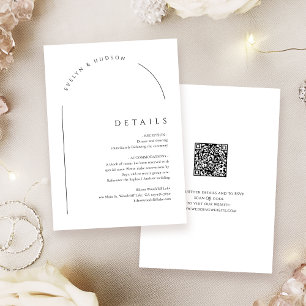 Carte De Correspondance Détails de code QR d'arche minimaliste de script m