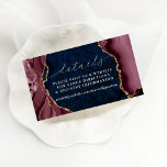 Carte De Correspondance Détails de l'âge Marine, Bourgogne et Or<br><div class="desc">Superbe look agate avec or et marbre accents pour séduire vos invités!</div>