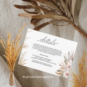 Carte De Correspondance Détails Du Mariage De L'Hôtel En Fleurs Tropicales