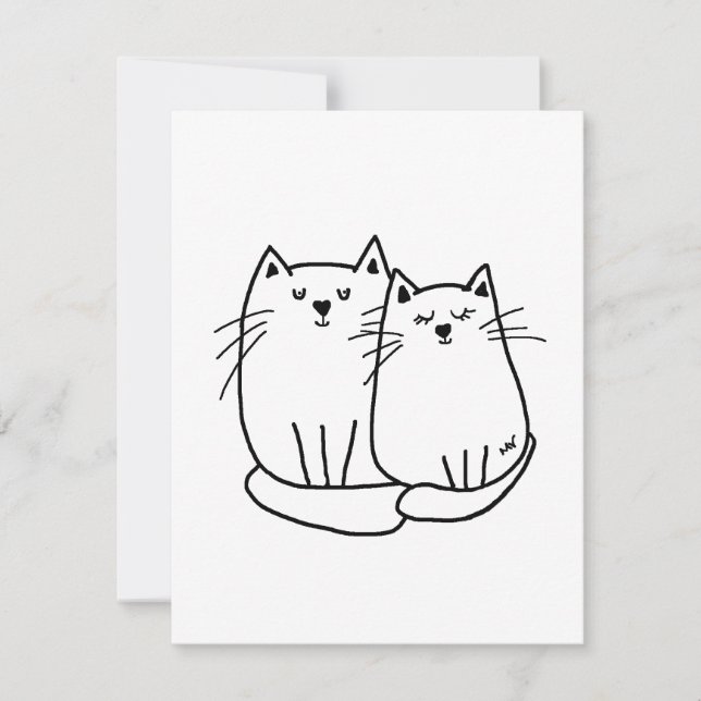 Carte De Correspondance Deux chats (Devant)