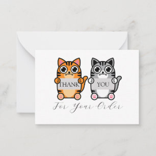 Carte De Correspondance Deux chats adorables Merci