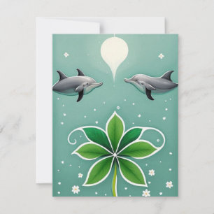 Carte De Correspondance Deux dauphins nager