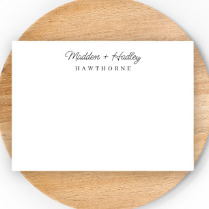 Carte De Correspondance Deux noms Monogramme Élégant Couple Stationery