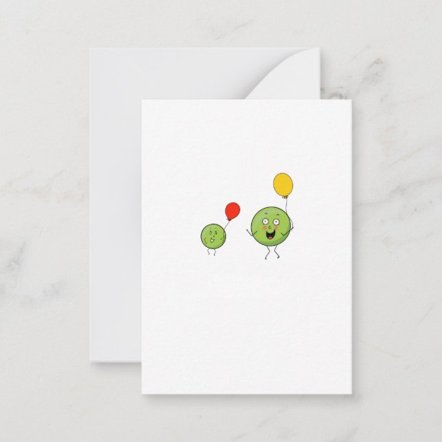 Carte De Correspondance Deux pois, thème de pois mignon (Devant)