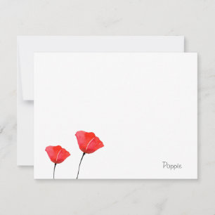 Carte De Correspondance Deux Poppies rouges couleur Aquarelle