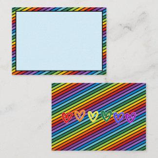 Carte De Correspondance Diagonal Stripes, LGBTQ+ Rainbow Pride Note