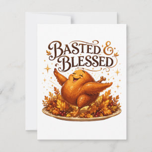Carte De Correspondance Dindon drôle de Thanksgiving "Arrosé & Bénit"