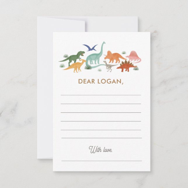 Carte De Correspondance Dinosaur Anniversaire Fête Heure Capsule (Devant)