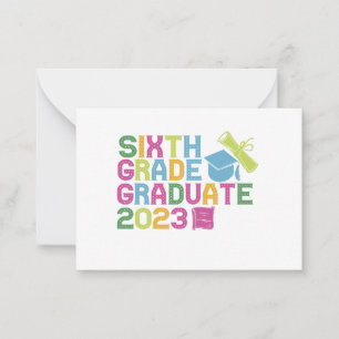 Carte De Correspondance Diplômé de sixième année Cadeau de vacances de rem