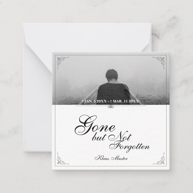 Carte De Correspondance Disparu mais pas oublié - Classique (Devant)