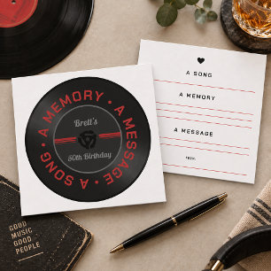 Carte De Correspondance Disque Vinyle Anniversaire Partagez un Souvenir de