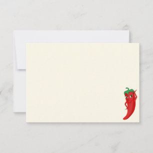 Carte De Correspondance Diva poivre rouge chaud mignon crème vierge blanc