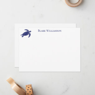 Carte De Correspondance do-it-yourself Couleurs Tortue de mer #6NF Bleu