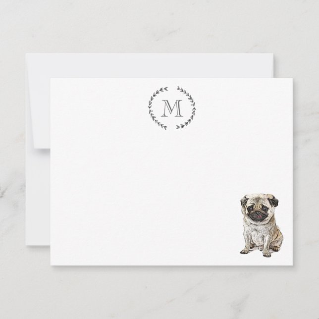 Carte De Correspondance Dog Lover Pug Personalized (Devant)