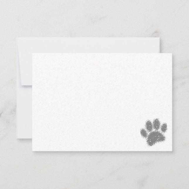 Carte De Correspondance Dog Paw Print Rubber Stamp Effect Blank (Devant)