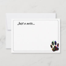 Dog Paw Print With Confetti Streamer Just a Note