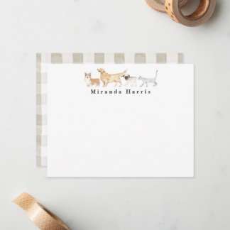 Carte De Correspondance Dogs & Cat Personal Stationery Note Card