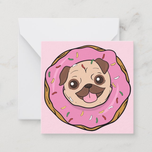 Carte De Correspondance Donut Pug (Devant)