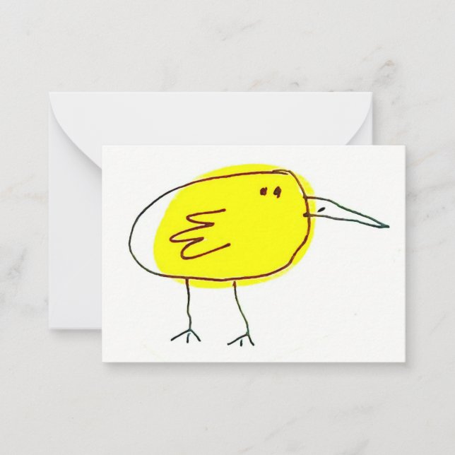 Carte De Correspondance Doodle d'oiseau jaune drôle  (Devant)