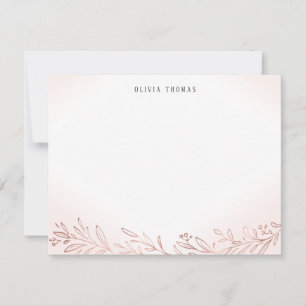 Carte De Correspondance Doré rose doré botanique personnalisé Papier à let
