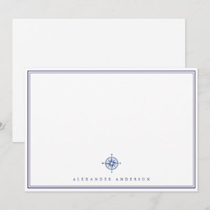 Carte De Correspondance Double bordure professionnelle marine