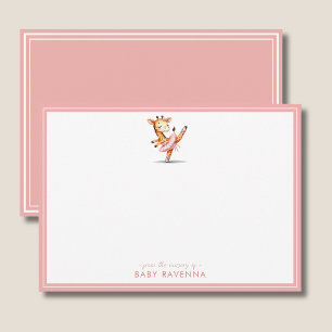 Carte De Correspondance Douce Baby Shower sur le thème de la ballerine gir