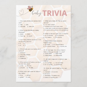 Carte De Correspondance Douce petite ruche Baby Shower Baby Trivia