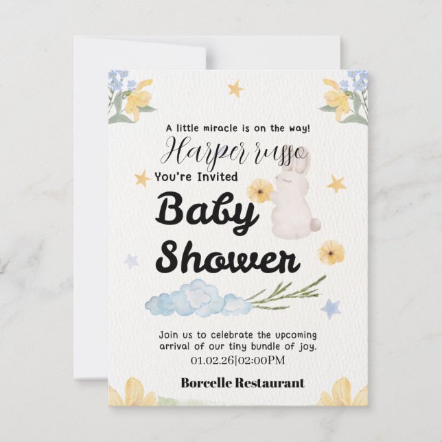 Carte De Correspondance Douces Débuts Collection de Baby Shower (Devant)