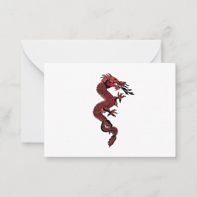 Carte De Correspondance Dragon rouge (Devant)