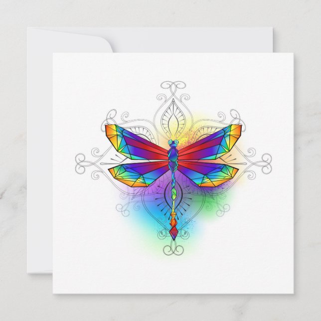 Carte De Correspondance Dragonfly en arc-en-ciel (Devant)