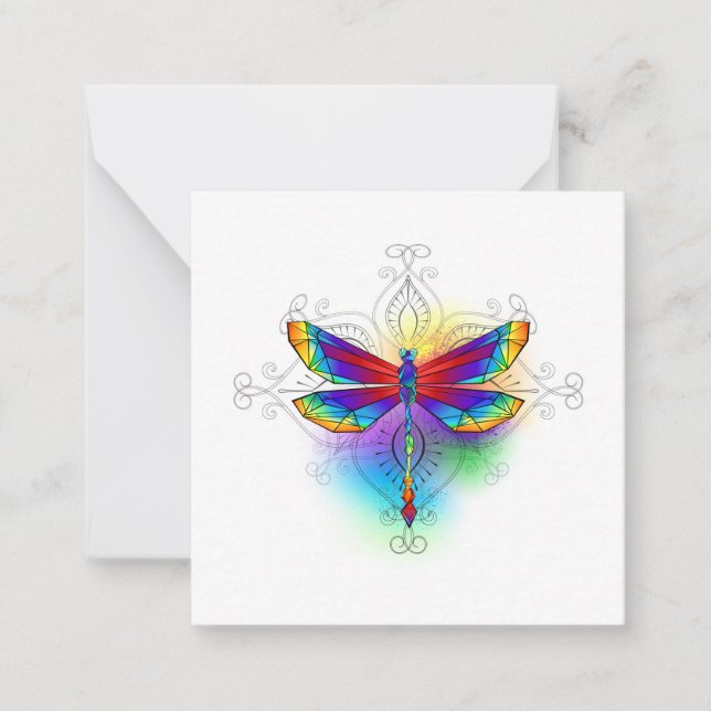 Carte De Correspondance Dragonfly en arc-en-ciel (Devant)