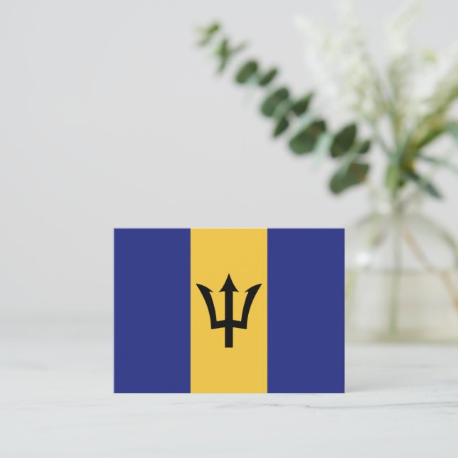 Carte De Correspondance Drapeau de la Barbade (Debout devant)