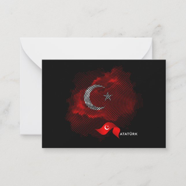 Carte De Correspondance Drapeau de la Turquie (Devant)