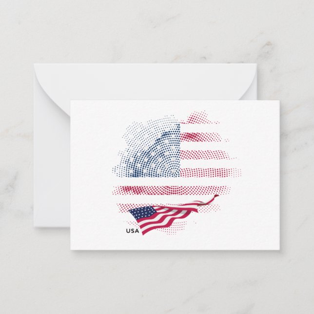 Carte De Correspondance Drapeau USA (Devant)