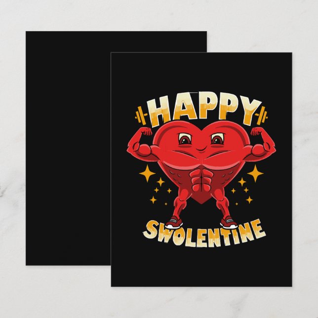 Carte De Correspondance Drôle Coeur Gym entraînement Valentine Cadeau (Devant / Derrière)