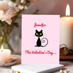 Carte De Correspondance Drôle Mignonne Valentine Be Mine Chat Noir Avec No